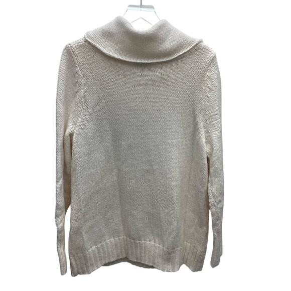 Lane Bryant Wool Blend Cowl Neck Cable Knit Sweater Metallic Snowflakes 18/20 - Picture 10 of 11